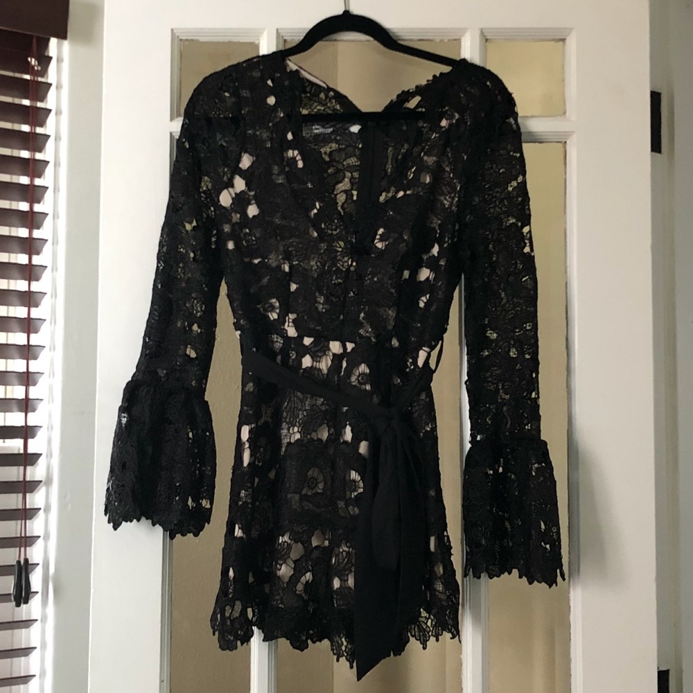 Bell Sleeve Lace Romper